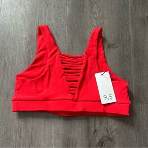 NWT 925fit NO STRINGS ATTACHED sports bra red size large women’s athletic